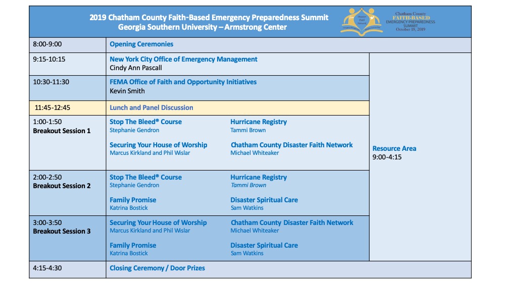 Schedule of Events